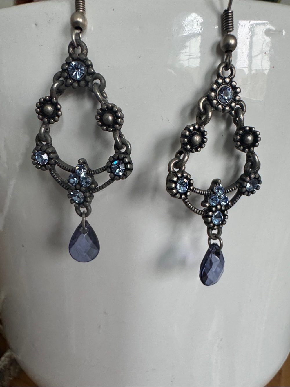 ✨ Vintage Boho Blue Rhinestone Chandelier Earrings ✨
